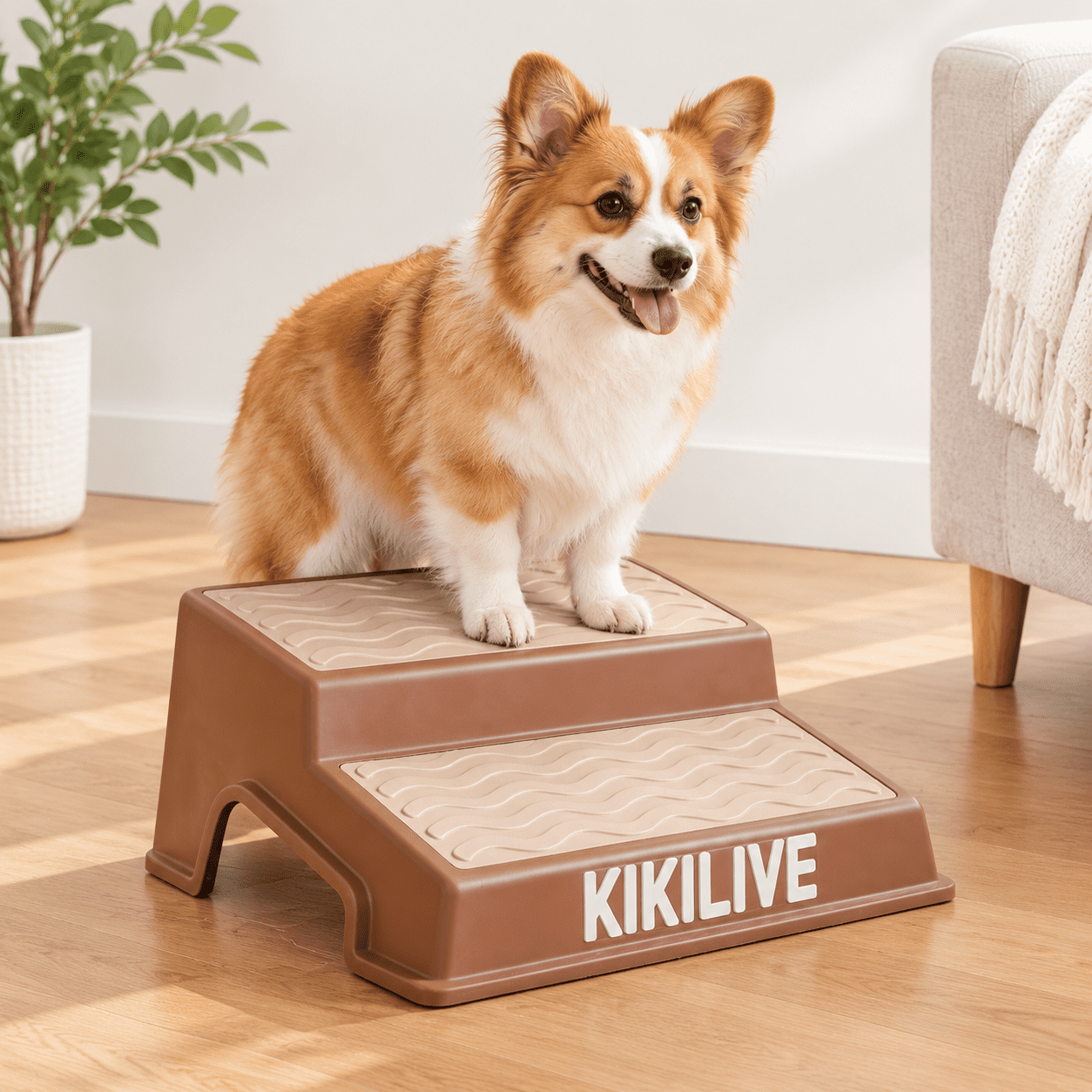 Non-slip Dog Ramp For Stairs - 2-step Design Small Dogs - Walmart.com