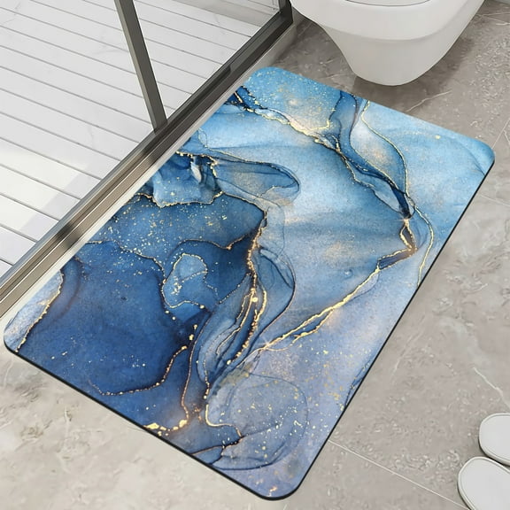Non-slip Marble Pattern Bath Mats Water Absorbent Kitchen Floor Mat Carpet Rubber Floor Mat Living Room Carpet Kitchen Rug