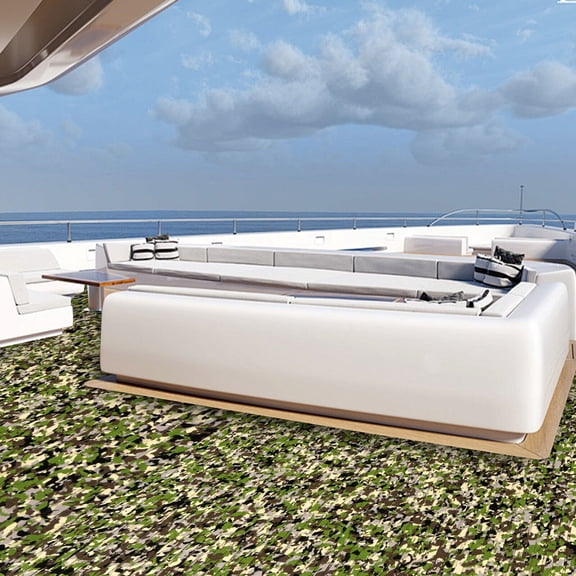 Non-slip Mat for Yacht Green Camouflage Stripes Self-Adhesive Boat Flooring Sheet, Non-slip Floor Mat