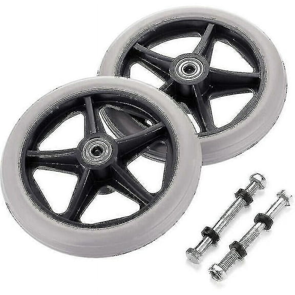 Non-slip Replacement Casters - 2pcs 6 Inch Wheelchair Rubber Wheels For Rollator Walker_Good quality