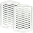 thumbnail image 1 of Non-slip Serving Trays, 2 Pack Large Serving Tray with Handles, 16.5" x 11.2" x 1.6" Food Serve Trays for Dinner, Drinks, Snacks (White), 1 of 7
