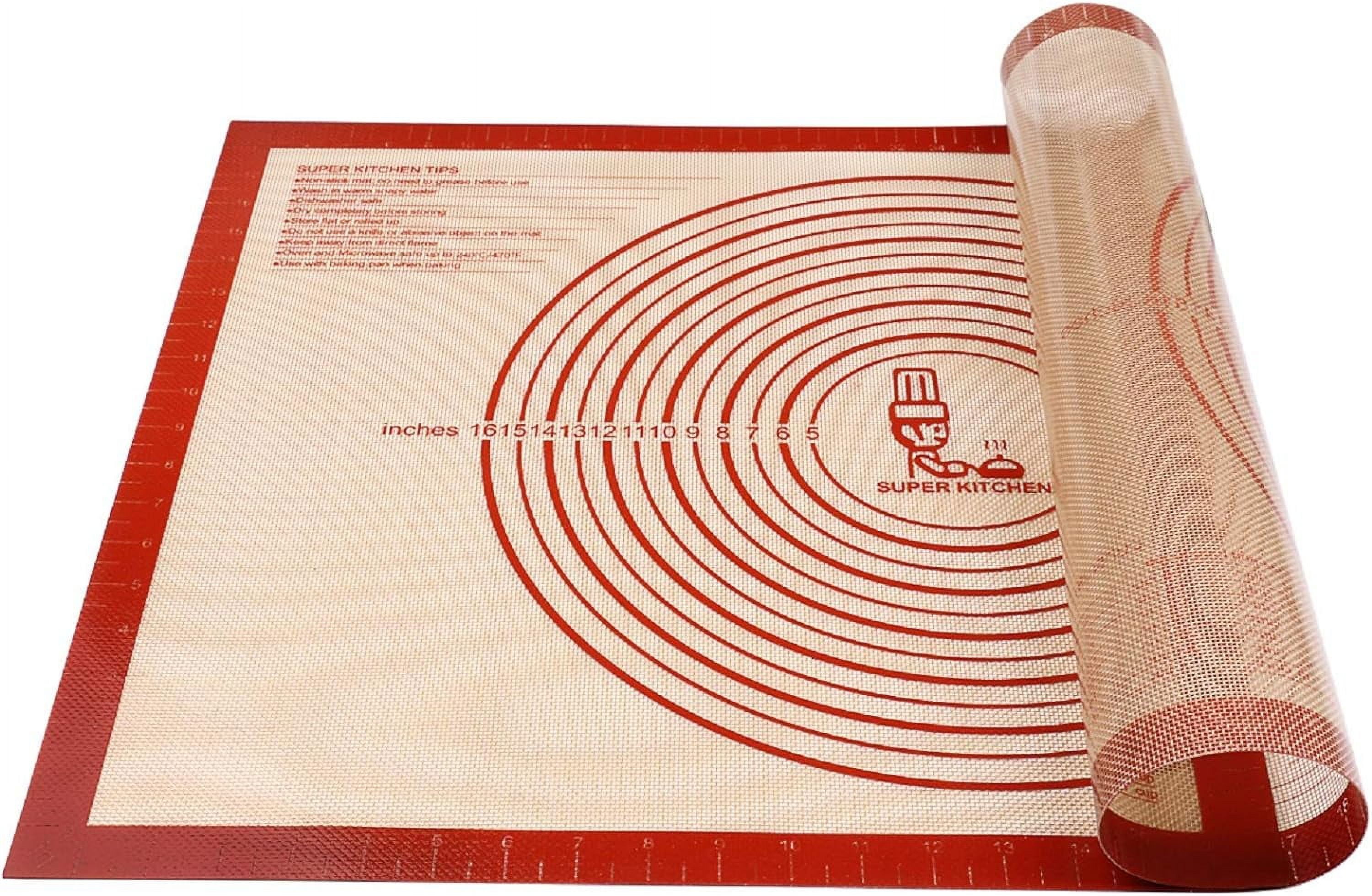 Silicone mat top for rolling dough