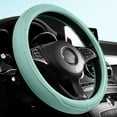 thumbnail image 1 of Non-slip Silicone Steering Wheel Cover, Thin Sports Grip, Universal Fit 36-40cm, Sky Blue Leather,Vsgery, 1 of 9
