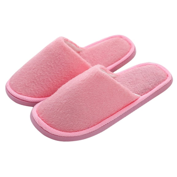 Non-slip Slipper Warm Cotton Slippers Plush Floor Shoes Winter Indoor Slippers for Man Woman (Pink 40-41 Yard 8US,5.5UK，39EU,9.825Inch)