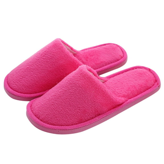 Non-slip Slipper Warm Cotton Slippers Plush Floor Shoes Winter Indoor Slippers for Man Woman (Rosy 40-41 Yard 8US,5.5UK,39EU,9.825Inch)