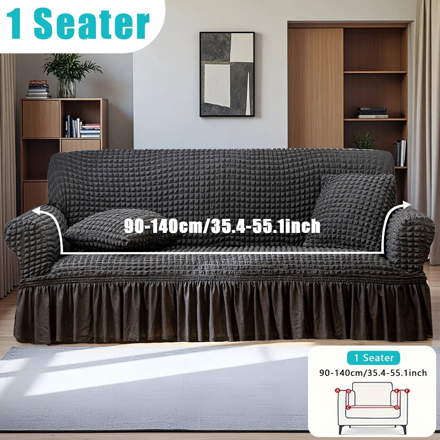 Non-slip Sofa Cover, Reusable Dust-Proof Protector for 1-4 Seater Couches, Indoor & Outdoor Use Weather Resistant Cushions