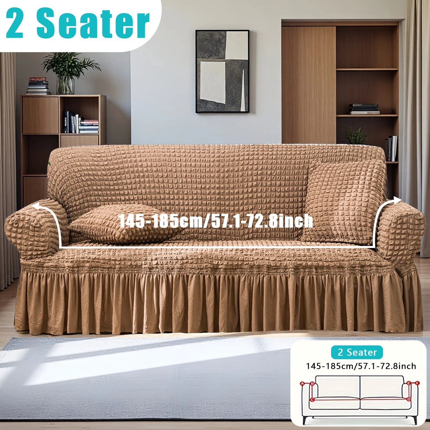 Non-slip Sofa Cover, Reusable Dust-Proof Protector for 1-4 Seater Couches, Indoor & Outdoor Use Weather Resistant Cushions