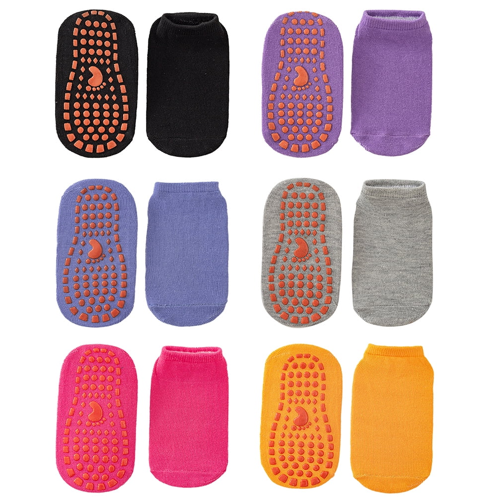 Nonslip Toddler Socks Baby Boys Girls Grips Socks Antiskid Ankle Infant Kids 6 Pairs