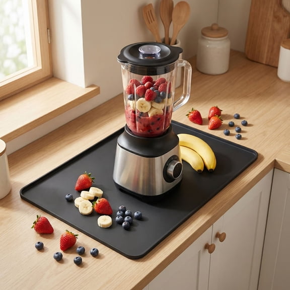 Non-slip Waterproof Large Countertop Protector Mat For Kitchen And Office Use,Black