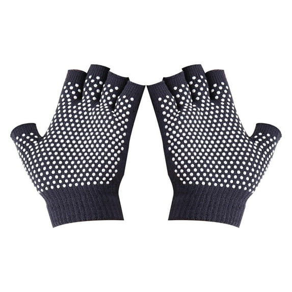 Non-slip Workout Gloves Half Finger Cotton Gloves Machine Comfortable Knitted Gloves for Yoga Sports(Dark Grey)