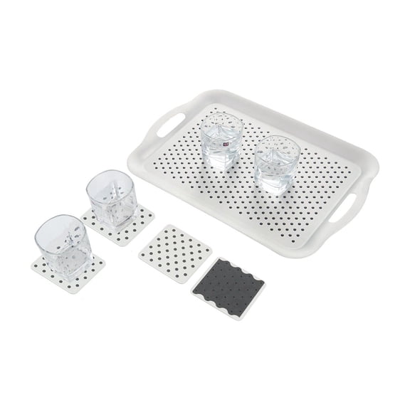 Non-slip tech tray coasters set SILVER by Peterson Housewares Artwares
