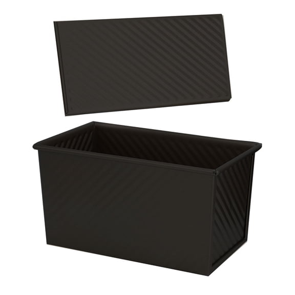 Non-stick Bakeware Rectangle Loaf Pan Carbon Steel Corrugated Bread Box with Lid for Baking Bread