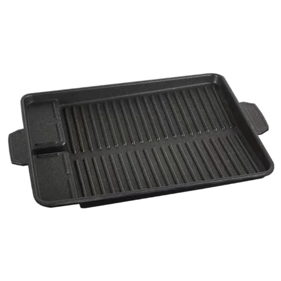 Non-stick Grill Pan Rectangular Hot Plate Barbecue Pot Portable Oil Spill Baking Tray for Indoor Outdoor BBQ