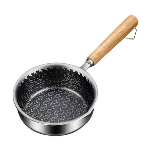 Non-stick Mini Egg Frying Pan, 16cm with Heat Resistant Handle, Stainless Steel Skillet, Induction Hob Compatible, for Cooking Eggs, Melting Butter Chocolate, Breakfast Sauce Pot