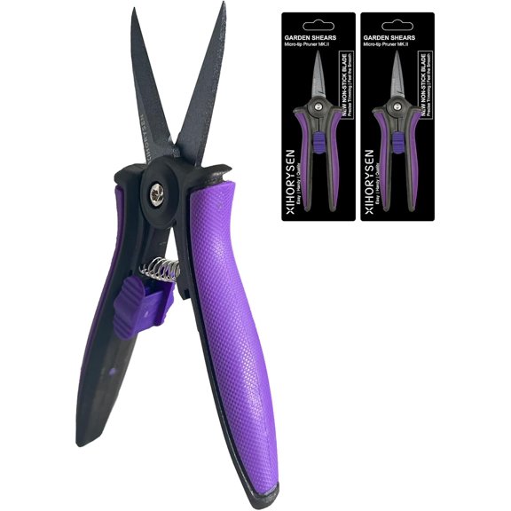 Non-stick Resin Resist Blade Micro-Tip Garden Snips 6" Fluorine Coating Garden Scissors Pruning Shear Precision Bud Trimming Hand Pruner Leaf Stem Sharp Snips Effort-saving 2 PACK