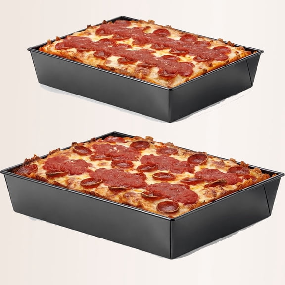 Non-stick Square Baking Pan, Heat Resistant Deep Pans for Home Baking Focaccia Brownies Bread, Lightweight Carbon Steel