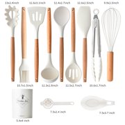 Non-stick pan silicone kitchenware 12-piece set high temperature resistant household cooking spatula kitchen tools.