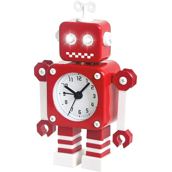 Non-ticking robot alarm clock