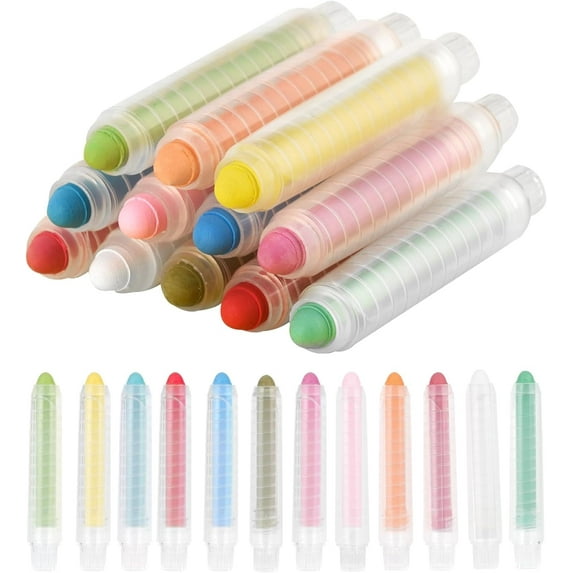 Non-toxic Dustless Chalk, 24 Pack Blackboard Chalk,Colored Chalk With Holder ,The Best Art Tool for Blackboard Drawing Writing(24PCS,Random Colours)