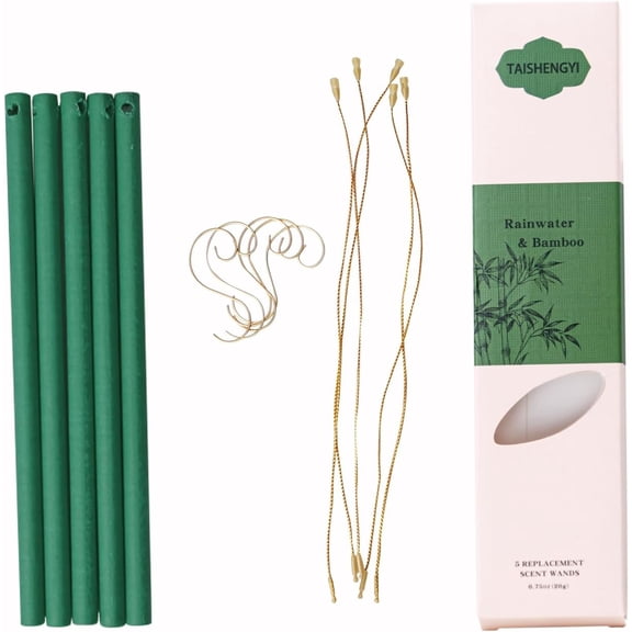 Non-toxic hanging air freshener, natural air freshener lasts over 30 days, each pack contains 5 pieces of 5 inches, suitable for cars, homes, offices, and moms. (rain and bamboo scent)