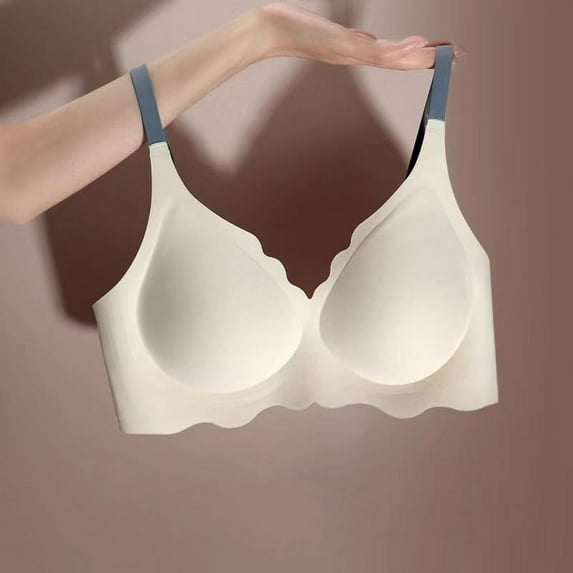 Non-wired Top Women's Underwear No Steel Ring Pure Color Comfortable Upper Support Sling Adjustable Beauty Back Bra Thin Section Lingerie