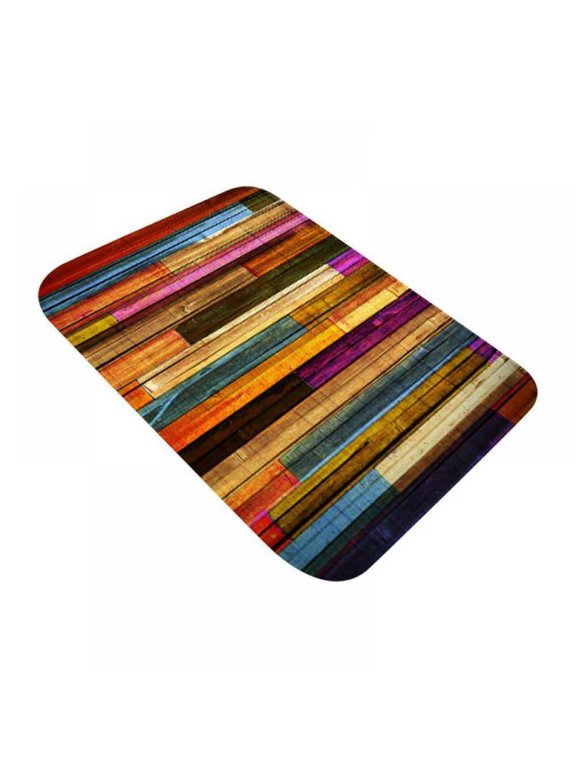 Non-woven Fabric Flannel Thickened Non-Slip Backing Bath Rug Home Kitchen Floor Mat,Multi-size