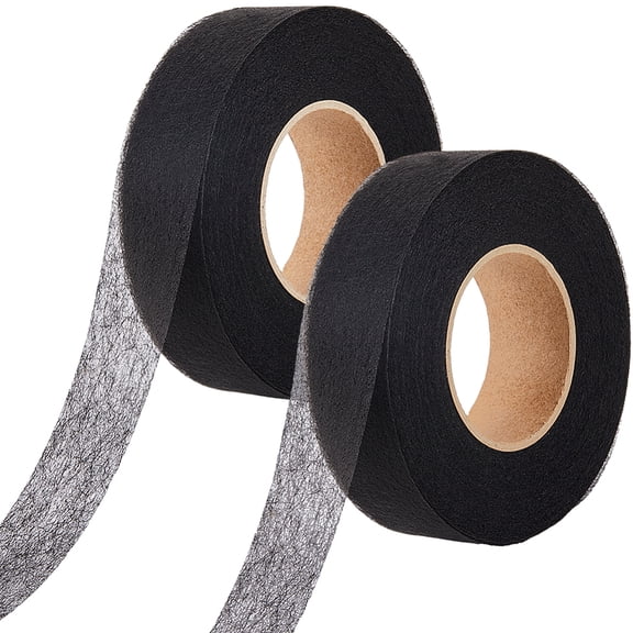 Non-woven Fabric Polyamide Double-sided Hot Melt Adhesive Film for DIY Clothing Sewing Accessories Black 3x0.02cm 70yards/roll DIY