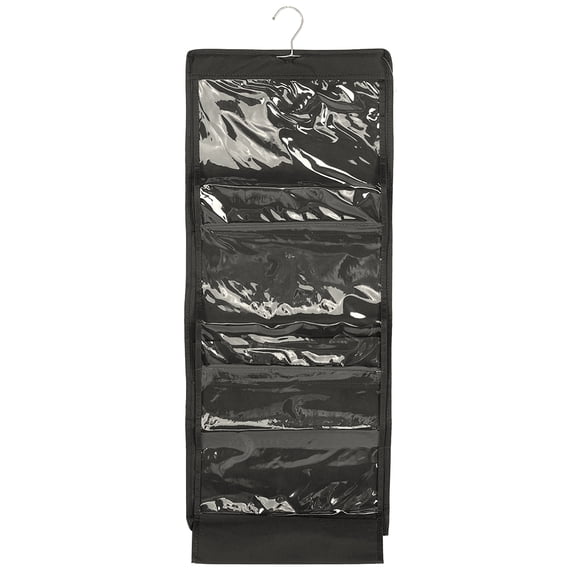 Non-woven Fabrics Hanging Closet Double Sided Storage Organizer for Handbag Purse(Black)