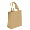 thumbnail image 1 of Non-woven Reusable Shopping Grocery Tote Bags, Heavy Duty Non-woven Polypropylene, Small Gift Tote Bag, Book Bag , Non Woven Bag Multipurpose Art Craft Screen Print School Bag (Set of 3, KHAKI), 1 of 1
