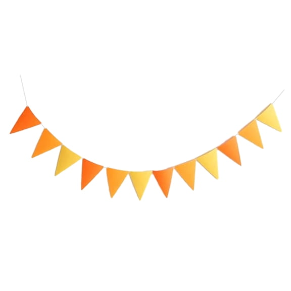 Non-woven fabric banner rainbow pennant, colorful triangular flags 2.5 m