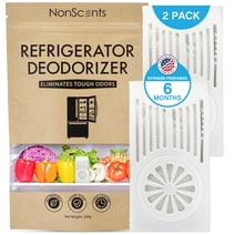 NonScents Refrigerator Deodorizer (2-Pack) - Outperforms Baking Soda - Fridge and Freezer Odor Eliminator