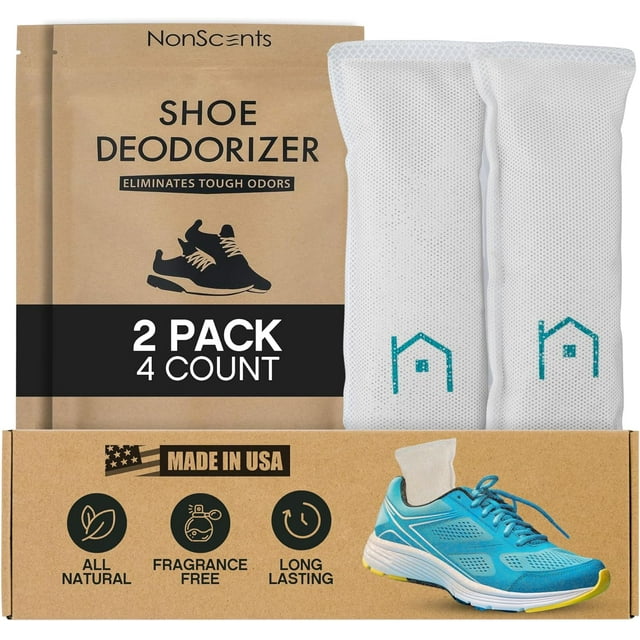 NonScents Shoe Deodorizer 2Pack (4 Count) Odor Eliminator, Air
