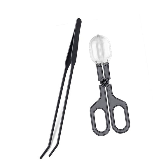 NonSlip Clamp Reptiles Feeding Tweezers with Clear Catcher Catching Tool for Safe Use