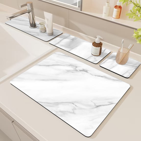 NonSlip Diatomite Rubber Kitchen Mat Marble Pattern Absorbent Dish Drying Pad Coffee Machine Tea Cup Pad Home Decor Gifts