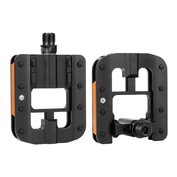NonSlip Folding Bike Pedals with Reflective Strips Wide Flat Cycling Pedals