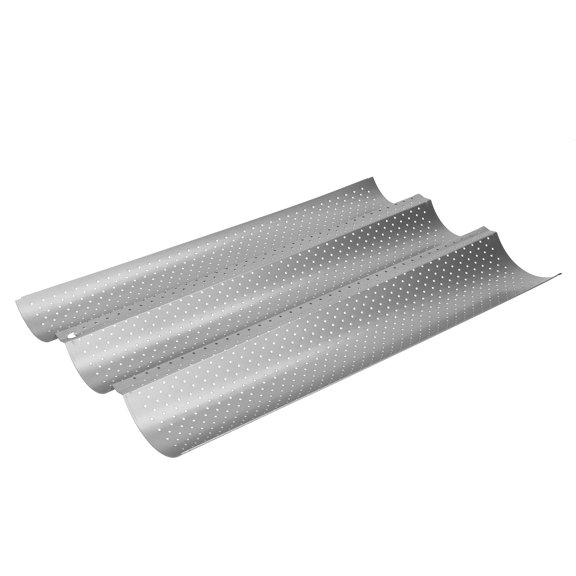 NonStick MultiGrooves Waves French Bread Pan Baguette Baking Cooking Tray Mold Kitchen Tool(3 Grooves )