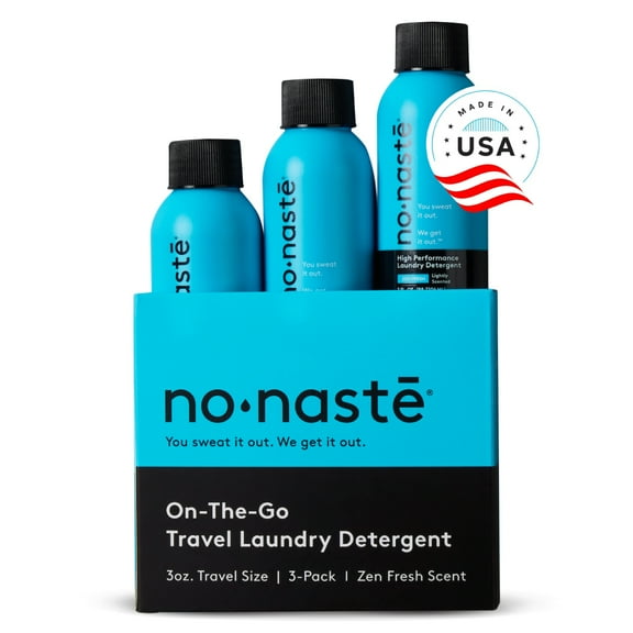 Nonaste On-the-Go Zen Fresh Scent Travel Laundry Detergent Travel Size 3 - 3 oz Packs
