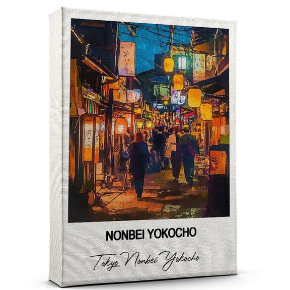 Nonbei Yokocho Travel Scenic Canvas Wall Art -Tokyo Nonbei Yokocho Canvas Nature-Inspired Print for Bedroom, Living Room, or Office Travel Gift