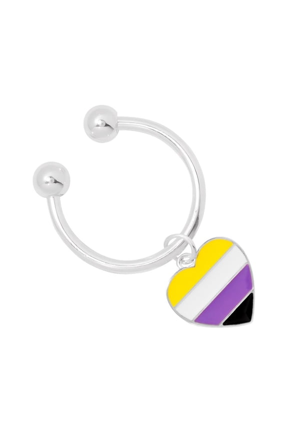 Nonbinary Flag Heart Pride Key Chains