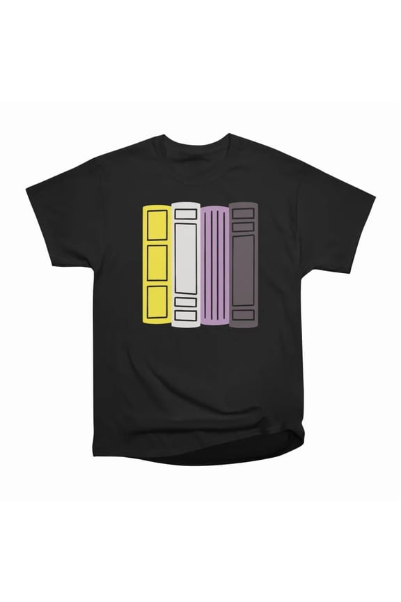 Nonbinary Pride Book Stack Pastel T-Shirt Tee Gift For Him Merch For Her Apparel For Frien