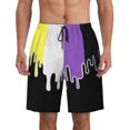 thumbnail image 1 of Nonbinary Pride Men'S Beach Pants Quick Dry Short Swim Trunks With With Pockets And Mesh Lining Swimwear Beach Bathing Shorts Xx-Large, 1 of 1