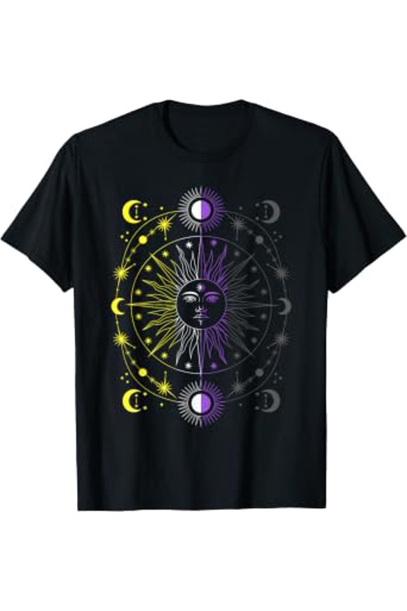 Nonbinary Pride Sun Moon Stars Non Binary LGBTQ T-shirt