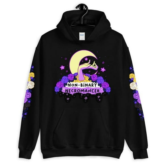 Nonbinary Sweatshirt Non-binary Necromancer Unisex Hoodie LGBT Witch Witchy Magic Hoodie