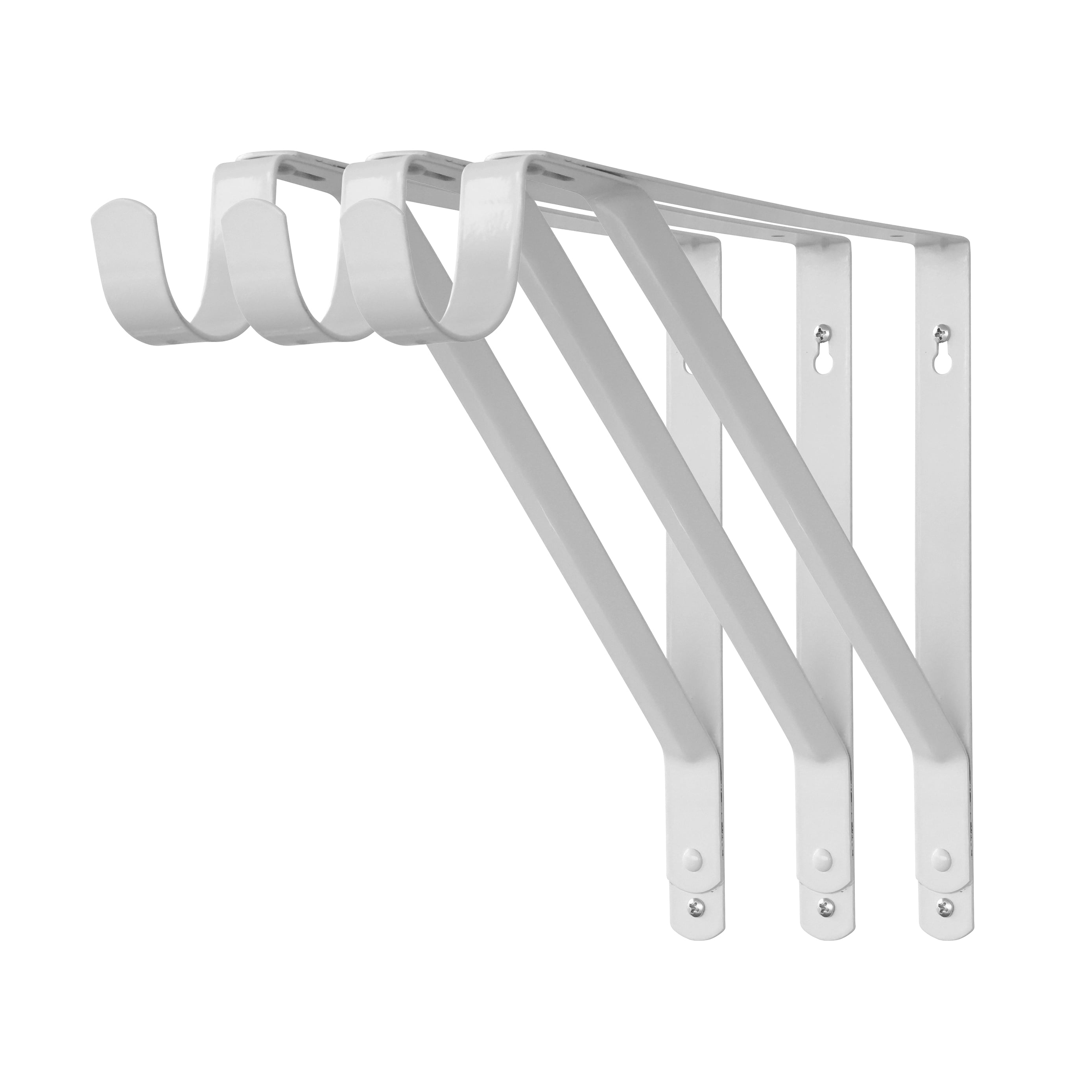 Nonbranded 3-Pack 12-inch Steel Closet Bracket, White, Mounting Hardware Included, 150 lb Capacity