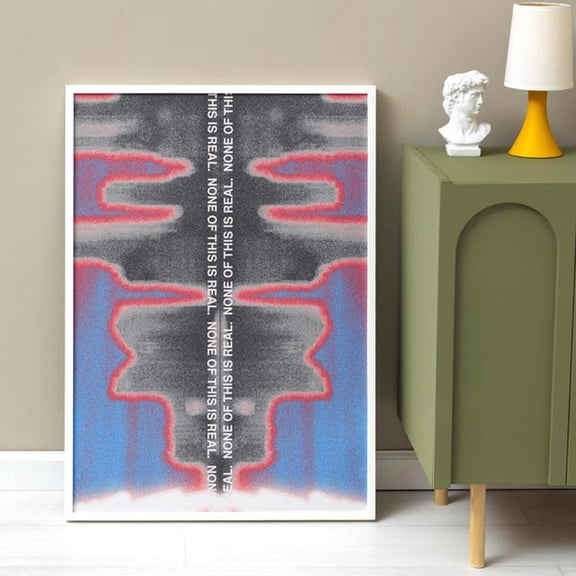 None of this is Real Print, Surreal Psychedelic Glitch Art, Neon Vaporwave Aesthetic Poster, Y2K Dreamcore Vibes, Dopamine Decor, [Trippy], Unframed Paper Poster 24x36in