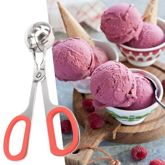 Kitchen Food Clips None Stick Meatball Maker With Detachable Anti Slip Handles Stainless Steel Meat Tongs Cake Ice Tongs,Red Kitchen Food Clips