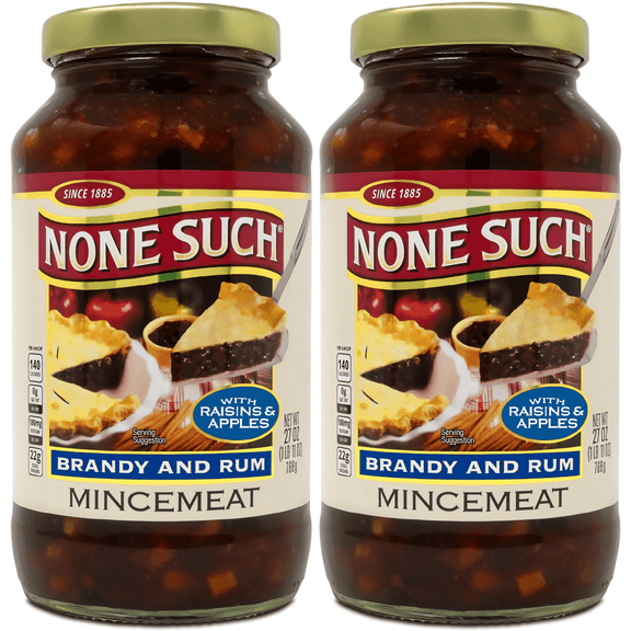 None Such Brandy and Rum Mincemeat Pie Filling with Apples and Raisins, 27 oz Jar (Pack of 2)