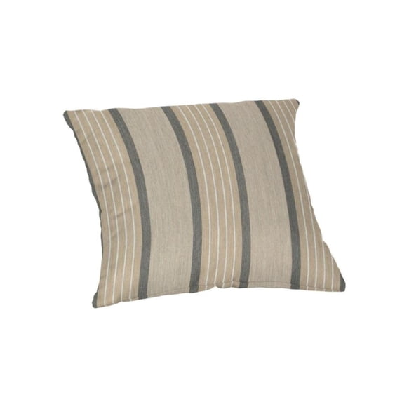Casual Cushion Stripe Sunbrella® Fabric 1-Piece Outdoor Throw Pillow, 15"W x 15"L, Cove Pebble