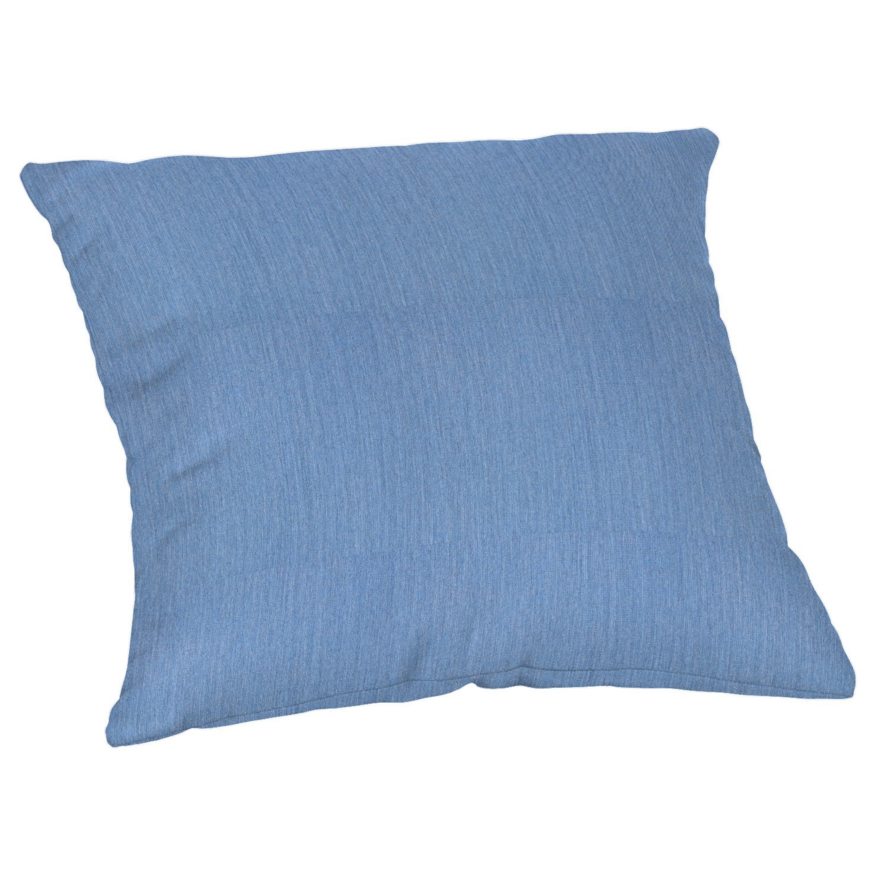 Casual Cushion Outdoor Throw Pillow, Sunbrella Fade & Water Resistant for Patio Furniture, Adirondacks & Porch Swings, 18"W x 18"L, 6" thick, Reversible, Cast Ocean