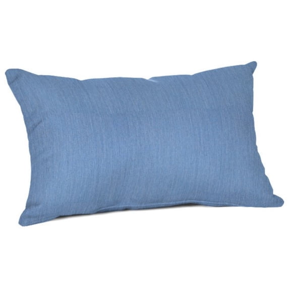 Casual Cushion Outdoor Lumbar Pillow, Sunbrella Fade & Water Resistant for Patio Furniture & Porch Swings, 19"W x 12"L, 6" thick, Reversible, Cast Ocean